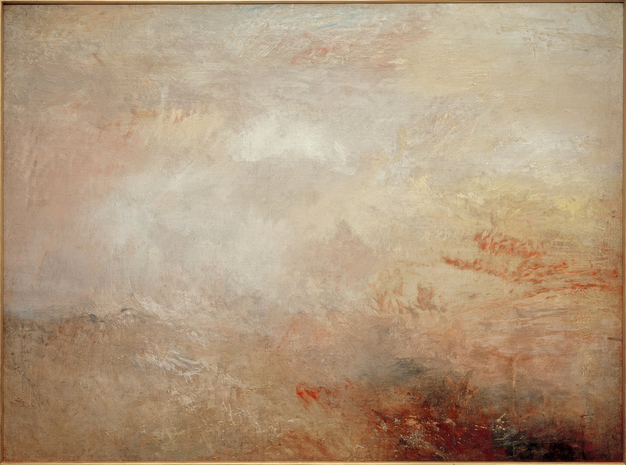 Stormfullt hav med delfiner av Joseph Mallord William Turner