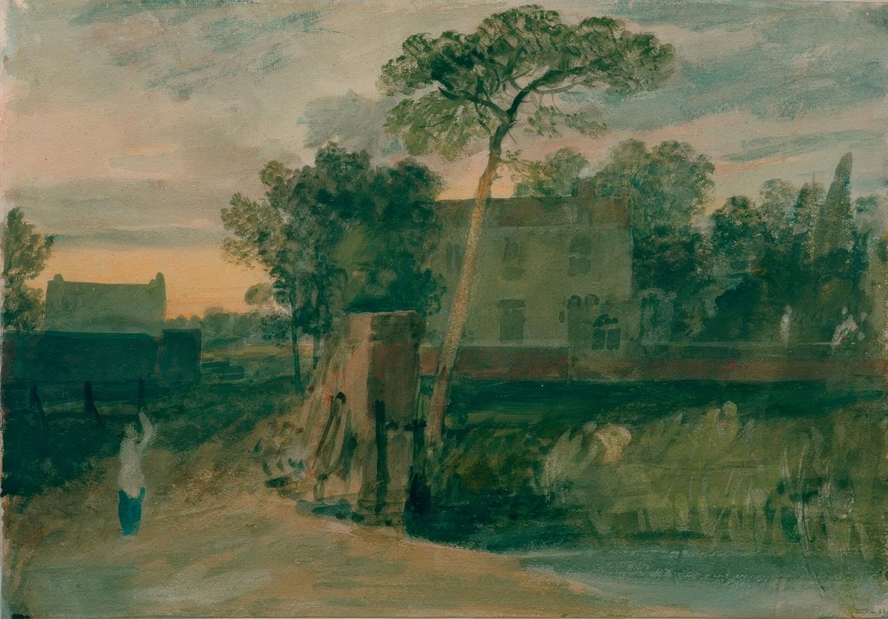 Syon Ferry House, Isleworth, solnedgang av Joseph Mallord William Turner