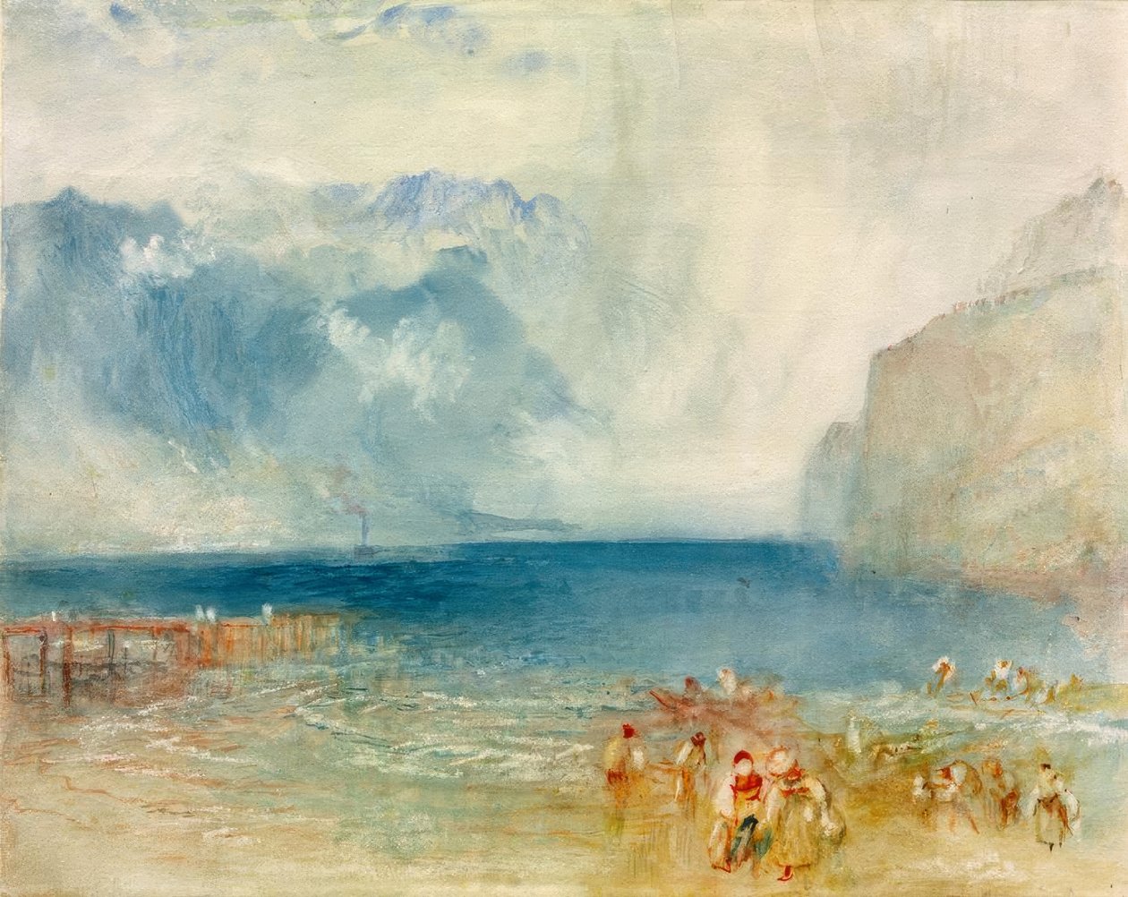 Den første dampbåten på Lake Lucerne av Joseph Mallord William Turner
