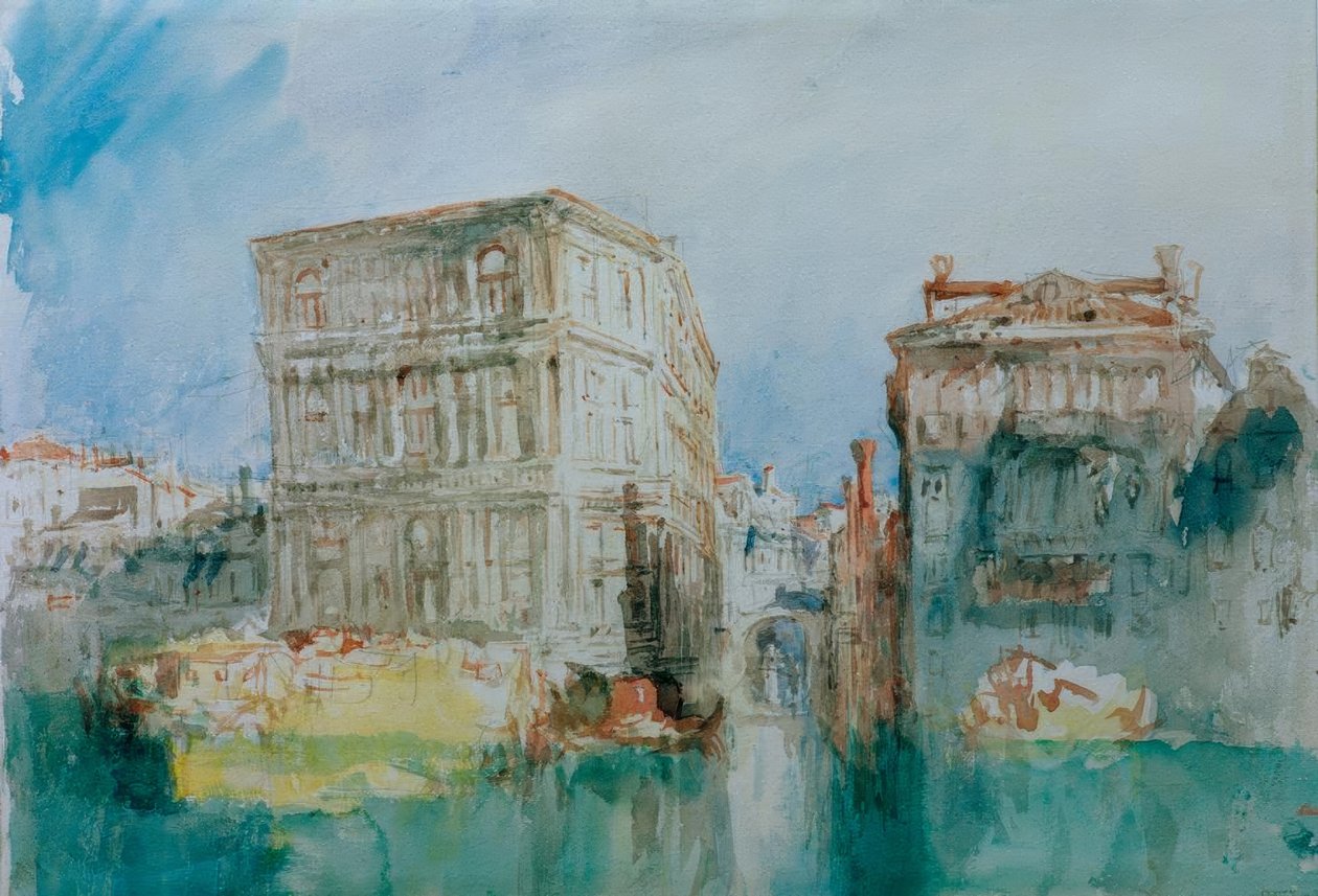 Venezia: Casa Grimani og Rio San Luca på Canal Grande av Joseph Mallord William Turner