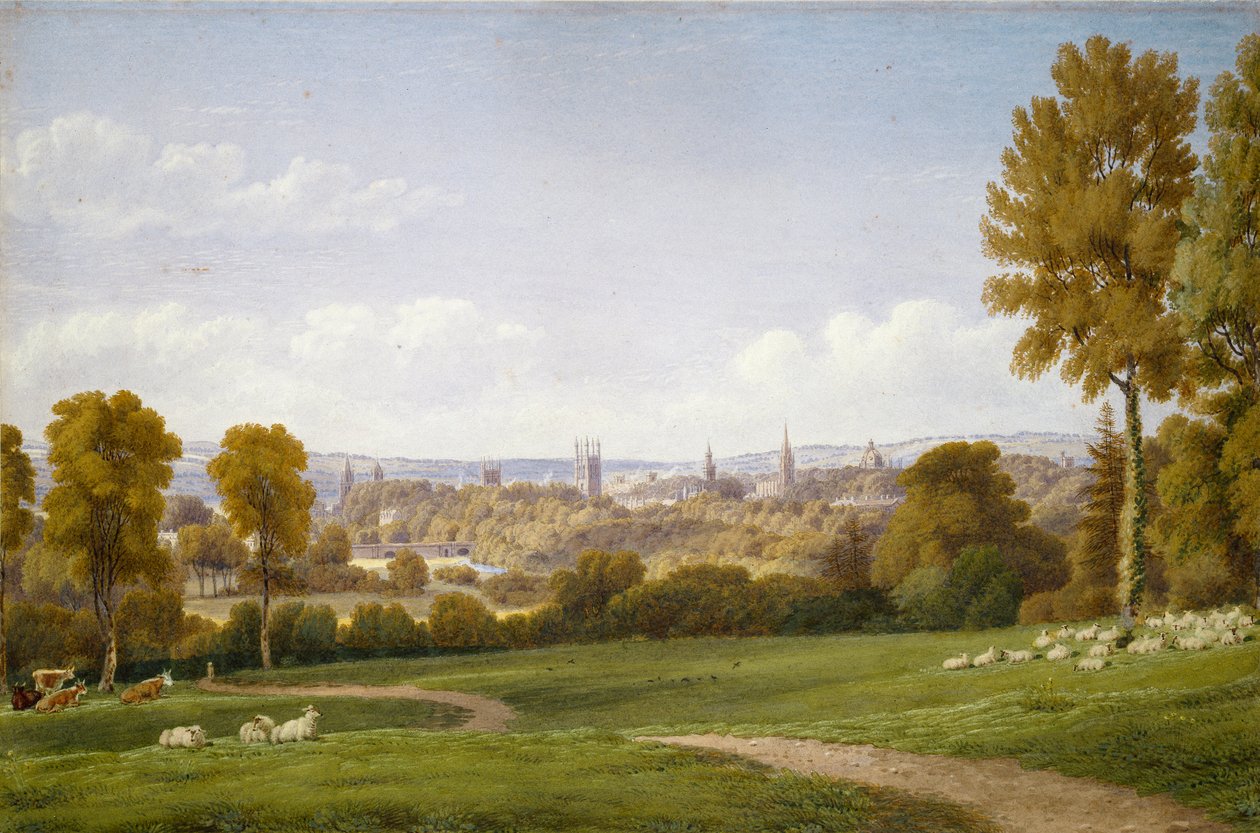 Utsikt over Oxford fra Headington, c1803-1804 av Joseph Mallord William Turner