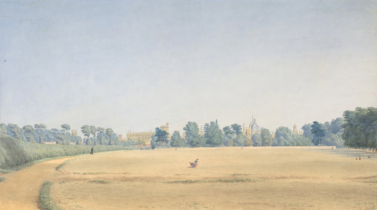 Utsikt over University Park med utsikt mot New College, Oxford, etter 1825. av Joseph Mallord William Turner