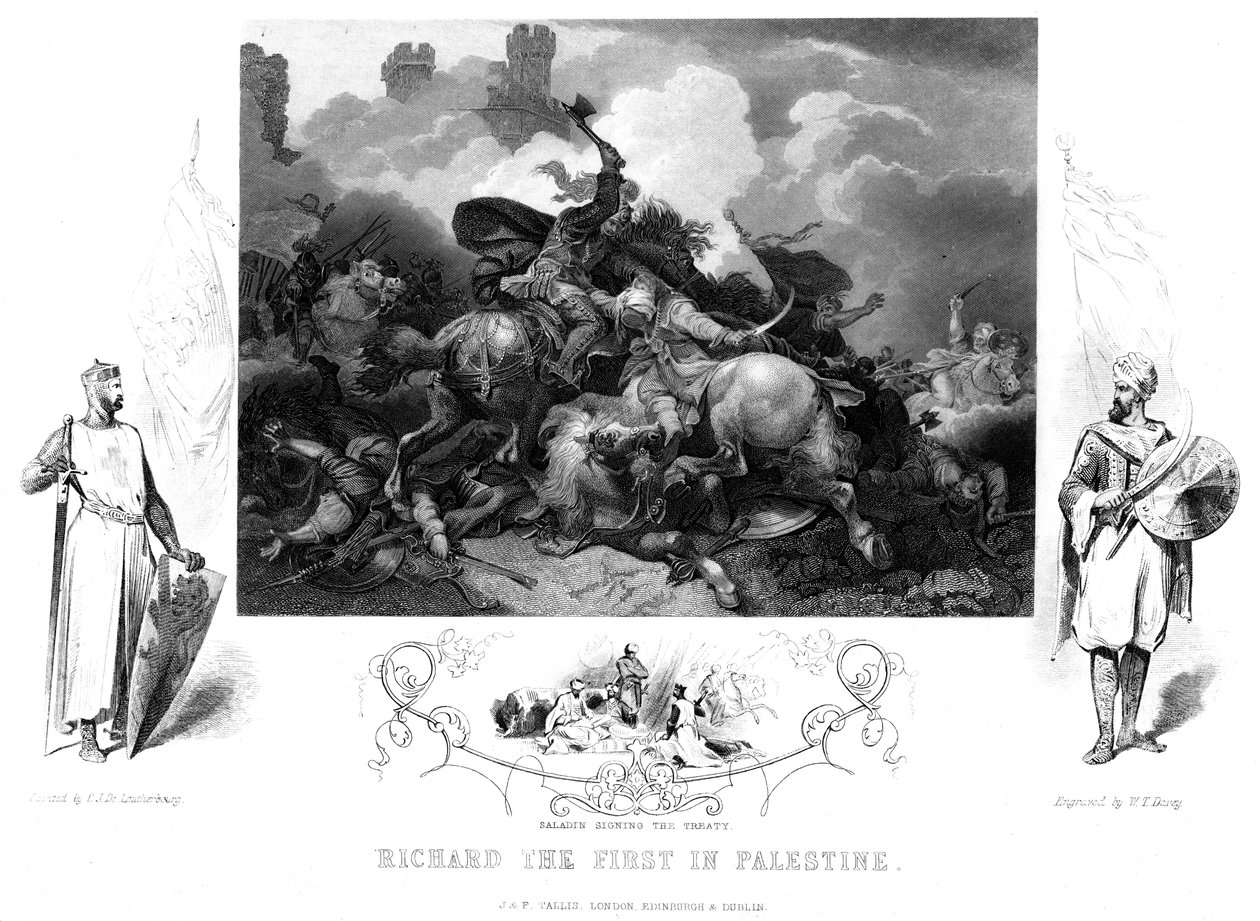 Kong Richard I 1157-119 i slaget ved Jaffa, 1192. av William Turner Davey