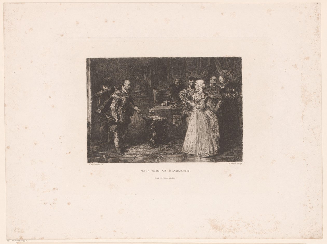 Alva besøker regenten Margaret av Parma, 1567 Albas besøk til guvernøren (tittel på objekt) av William Unger
