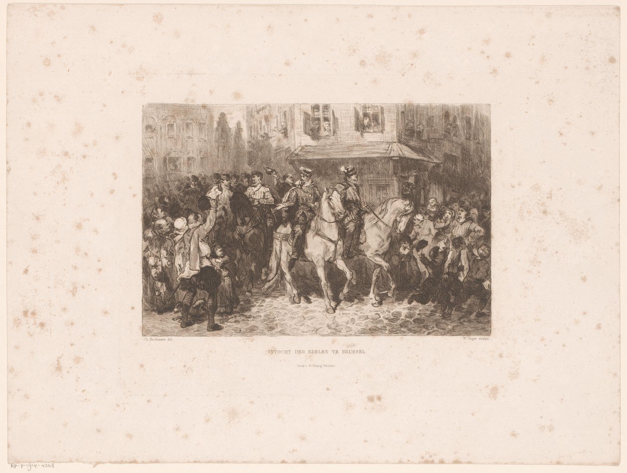 Adelens inntog i Brussel, 1566 Inntreden av adelen i Brussel (tittel på objekt) av William Unger