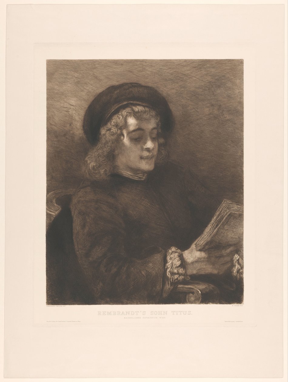 Rembrandts sønn Titus. Om Rembrandt. Verlag der Gesellschaft f. Kunst i Wien av William Unger