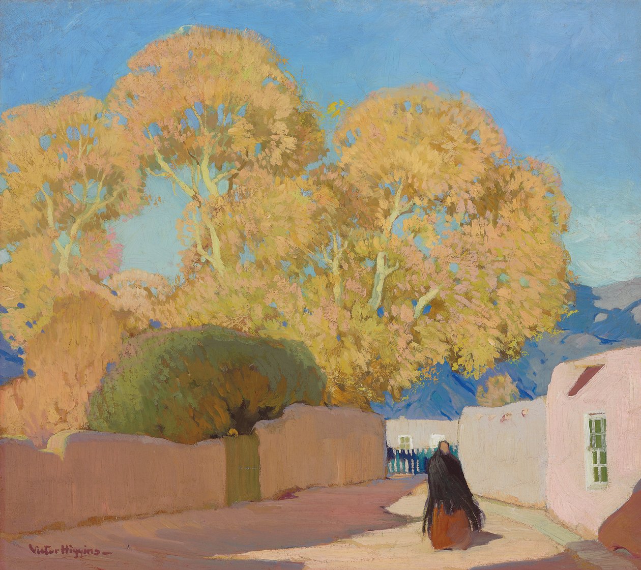 Canyon Drive, Santa Fe, ca. 1914 (olje på lerret) av William Victor Higgins