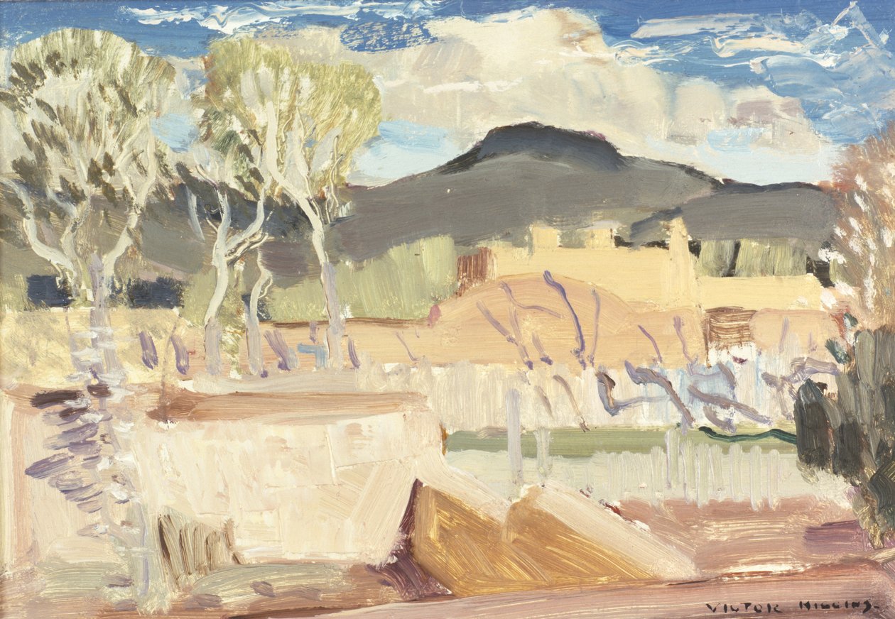 Taos (olje om bord) av William Victor Higgins