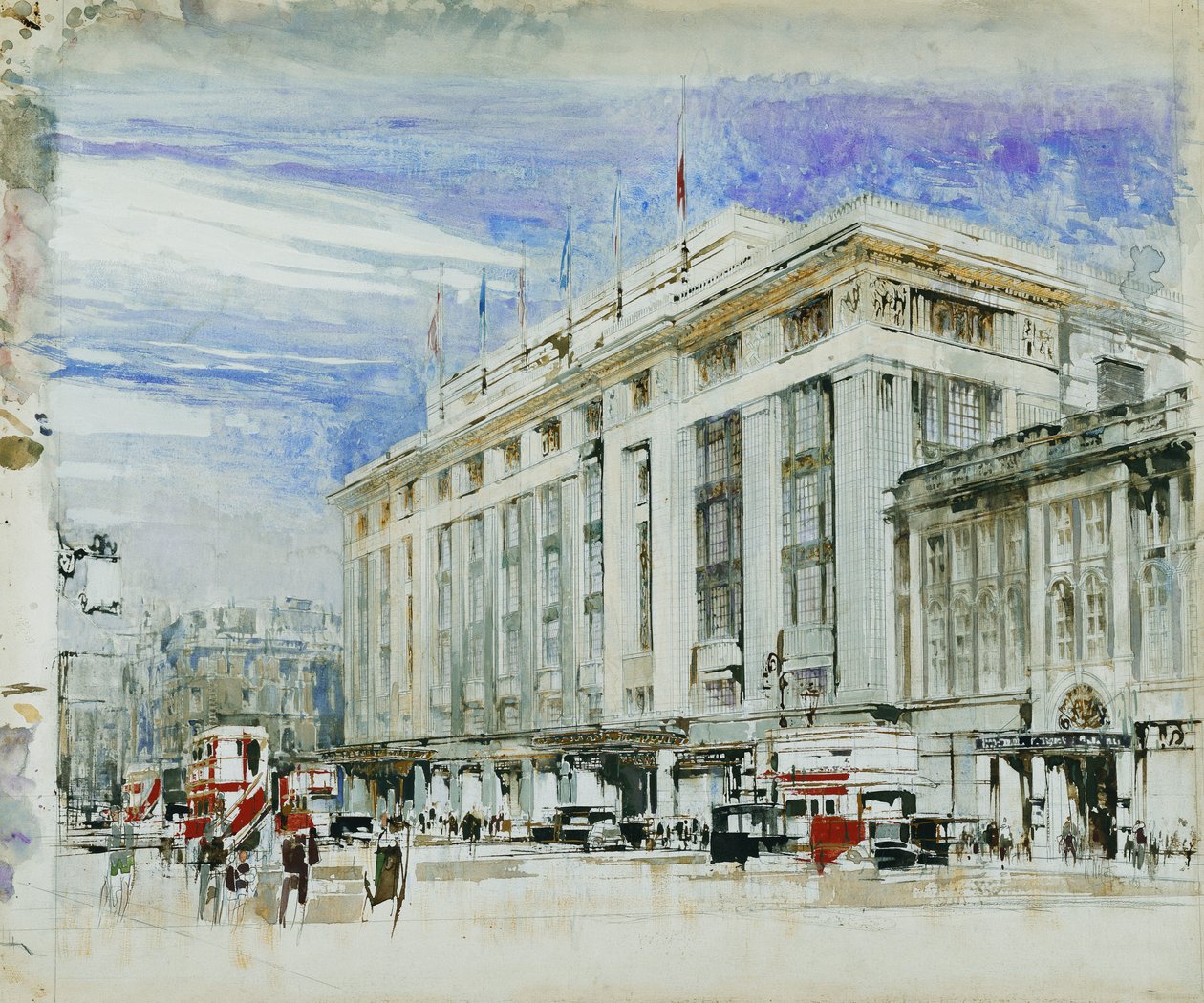 A Perspective Design for Derry and Toms, Kensington High Street (fl av William Walcot