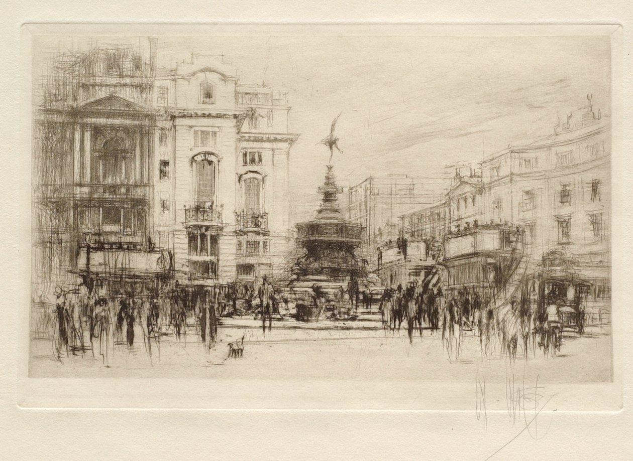 Piccadilly Circus, utsyn mot Lower Regent Street, med Criterion Theatre bak av William Walcot