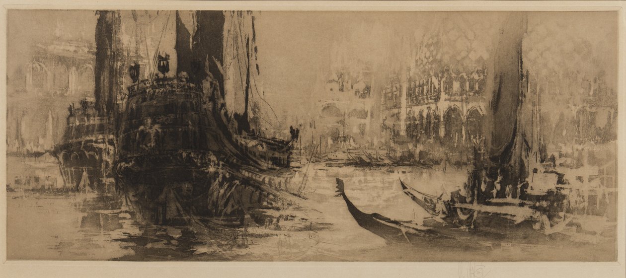 Venetiansk capriccio (etsing og akvatint) av William Walcot