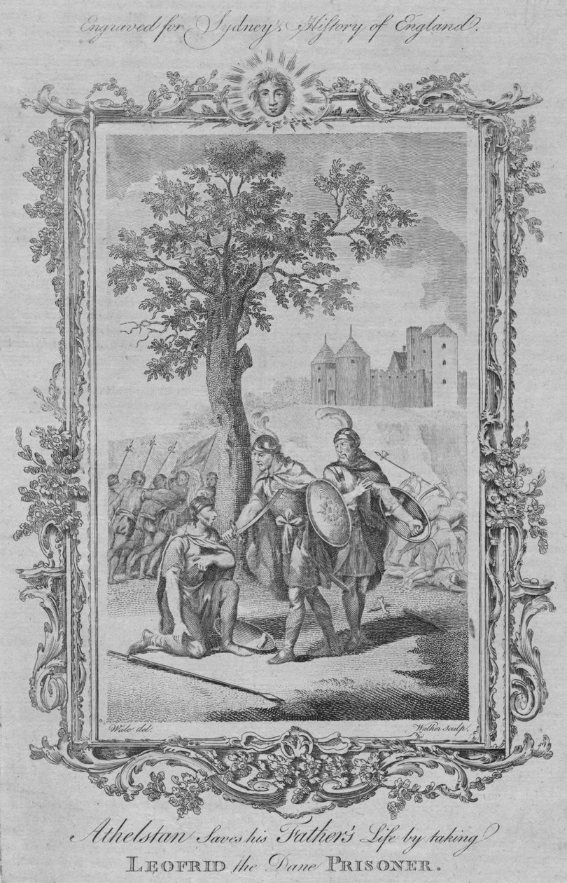 Athelstan redder sin fars liv ved å ta dansken Leofrid til fange, 1773. av William Walker