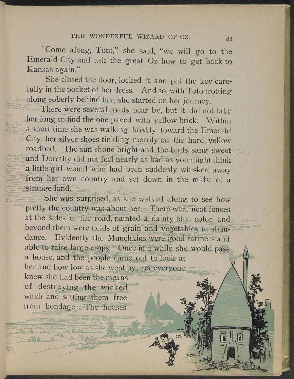 Illustrasjon fra «Den fantastiske trollmannen fra Oz» av Lyman Frank Baum av William Wallace Denslow