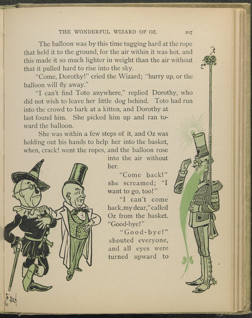 Illustrasjon fra «Den fantastiske trollmannen fra Oz» av Lyman Frank Baum av William Wallace Denslow