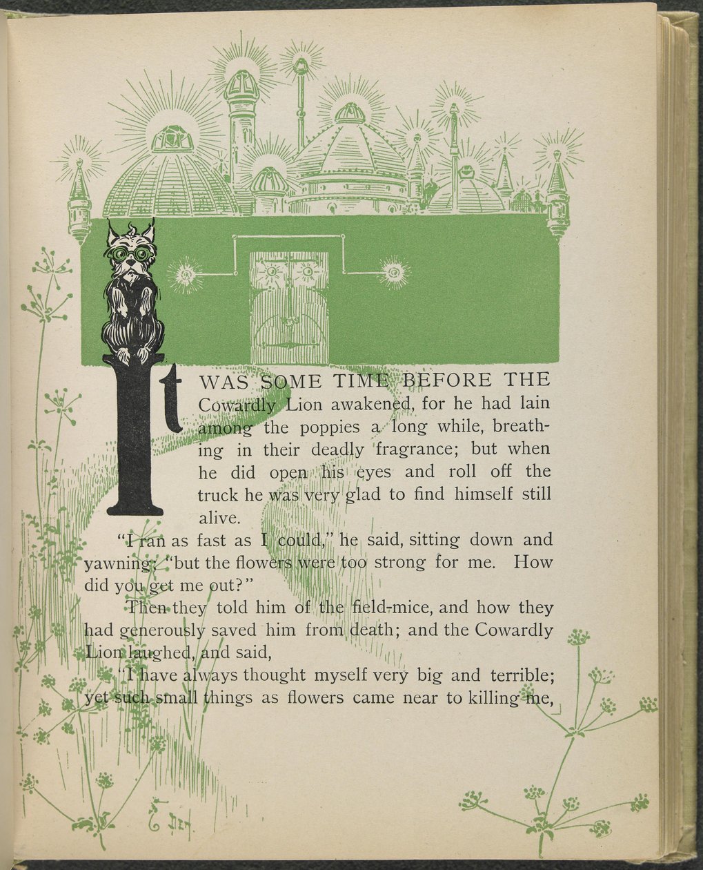 Illustrasjon fra «Den fantastiske trollmannen fra Oz» av Lyman Frank Baum av William Wallace Denslow