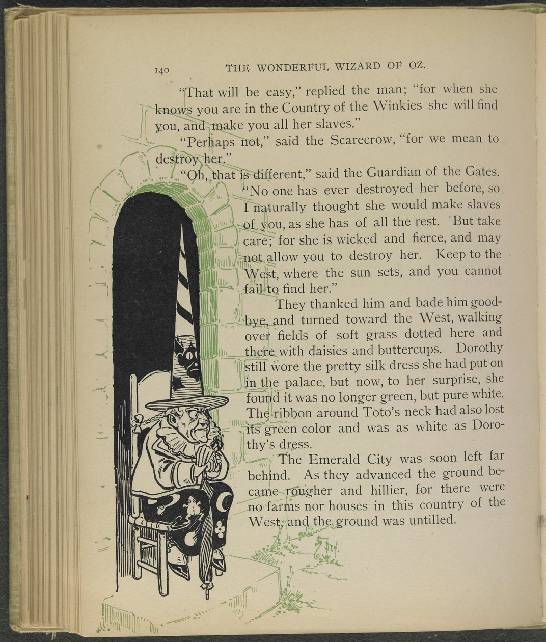 Illustrasjon fra «Den fantastiske trollmannen fra Oz» av Lyman Frank Baum av William Wallace Denslow