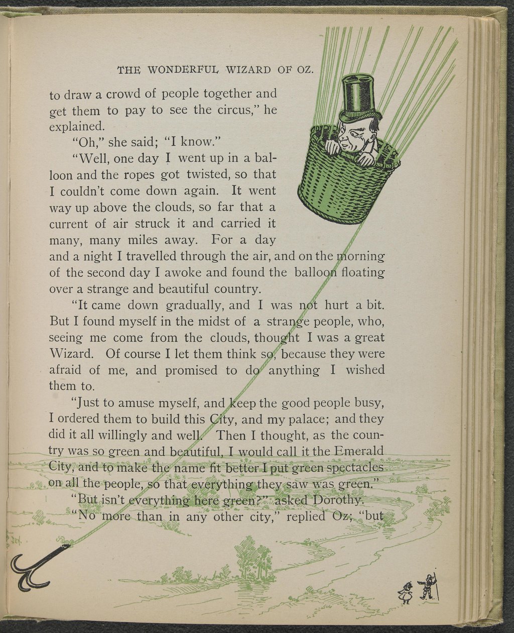 Illustrasjon fra «Den fantastiske trollmannen fra Oz» av Lyman Frank Baum av William Wallace Denslow