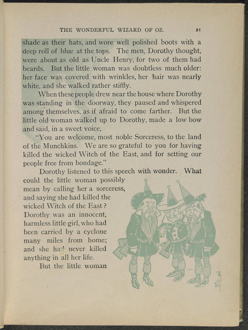 Illustrasjon fra «Den fantastiske trollmannen fra Oz» av Lyman Frank Baum av William Wallace Denslow