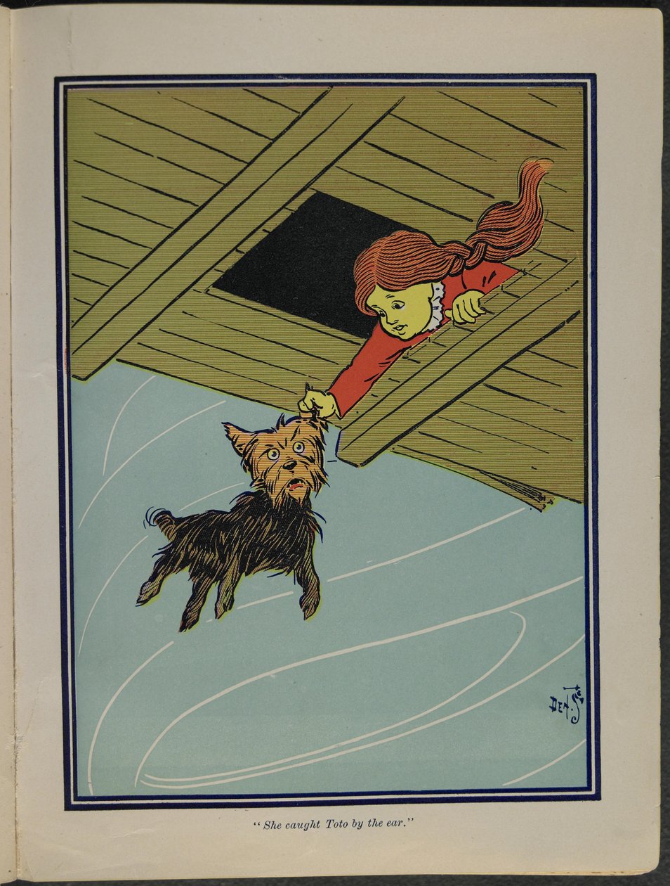 «Hun tok Toto i øret», illustrasjon fra «Den fantastiske trollmannen fra Oz» av Lyman Frank Baum av William Wallace Denslow