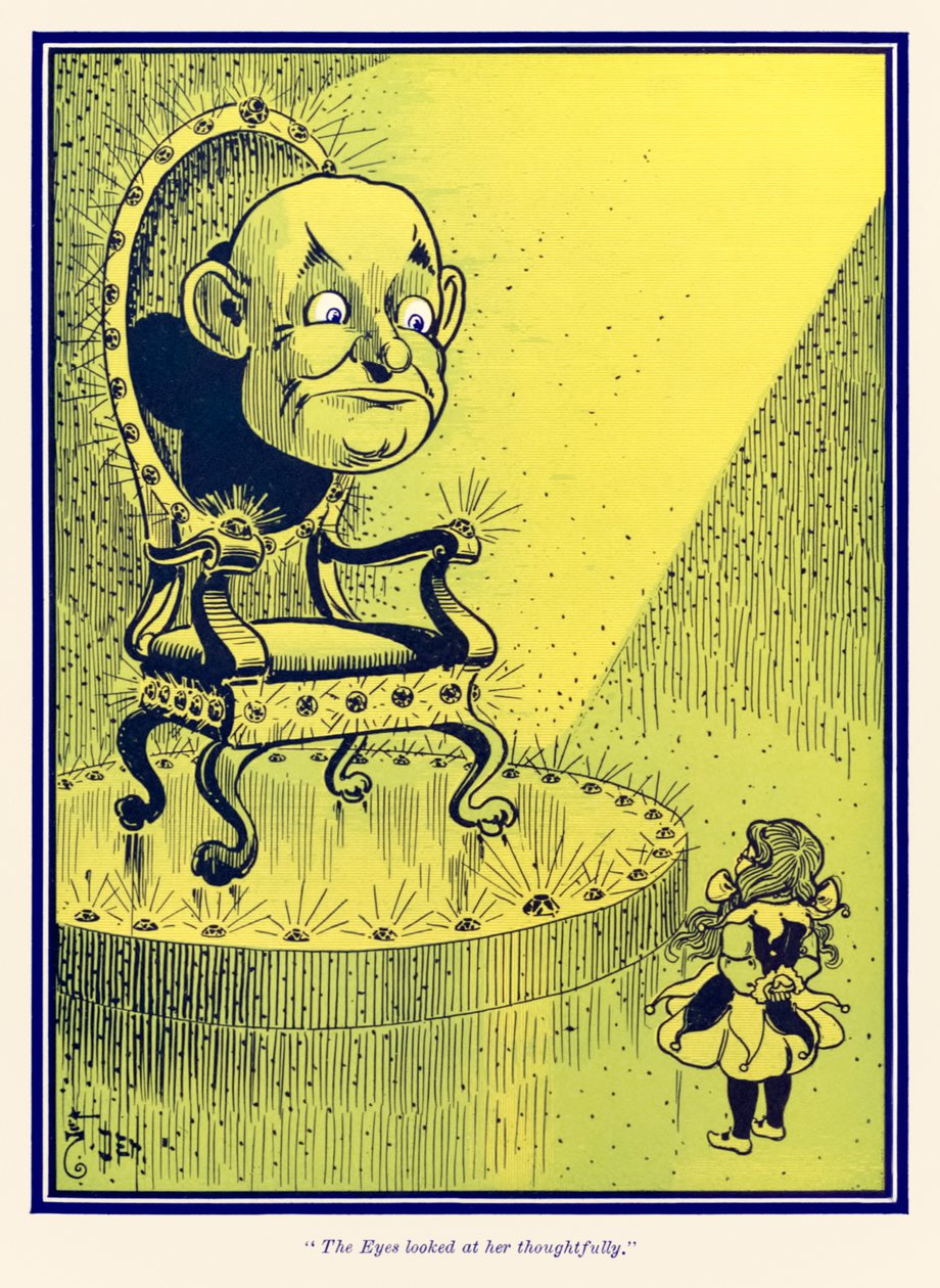 Øynene så ettertenksomt på henne. fra The Wonderful Wizard of Oz av L. Frank Baum av William Wallace Denslow