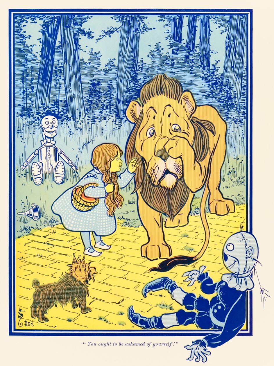 ?Du burde skamme deg!? fra ?The Wonderful Wizard of Oz? av L. Frank Baum av William Wallace Denslow
