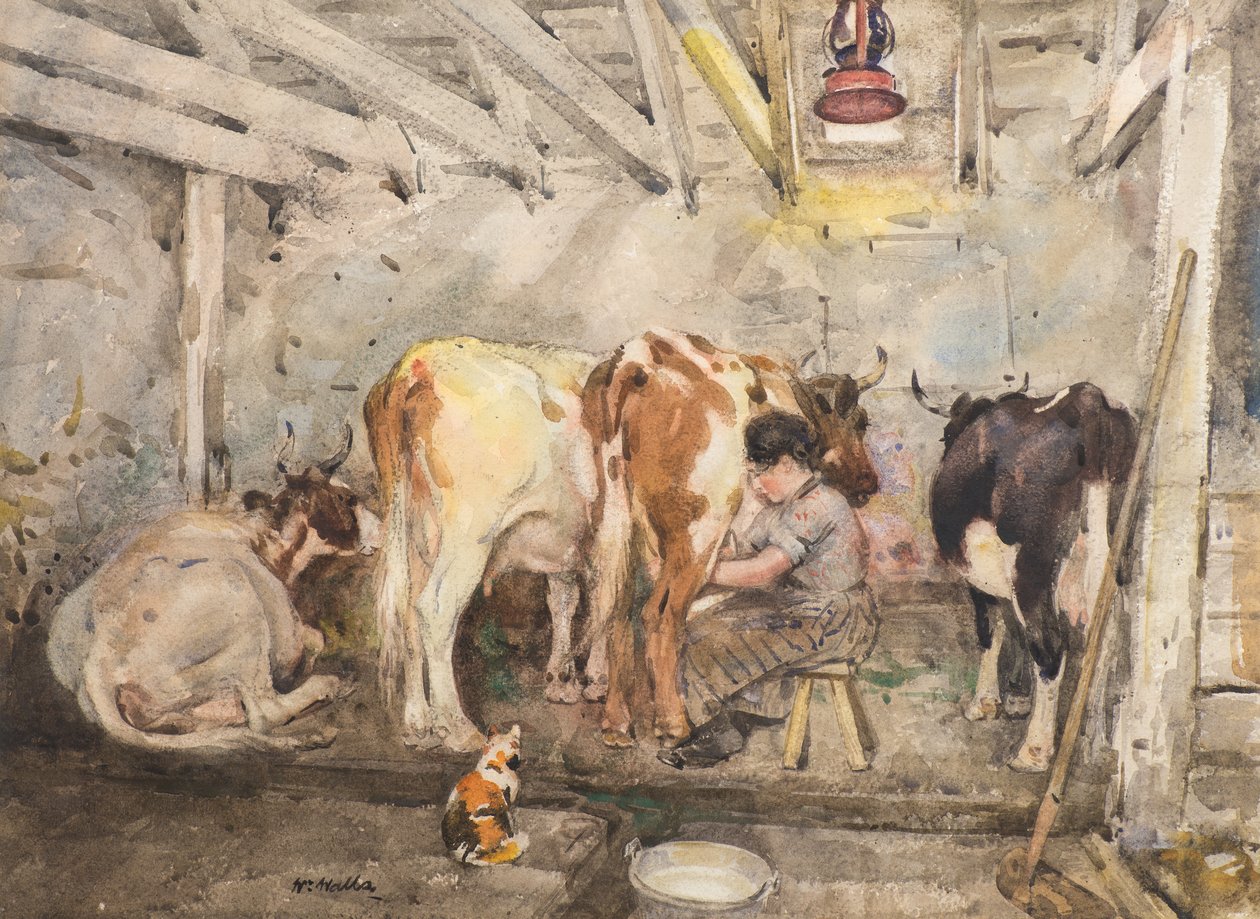 Kalver (akvarell) av William Walls