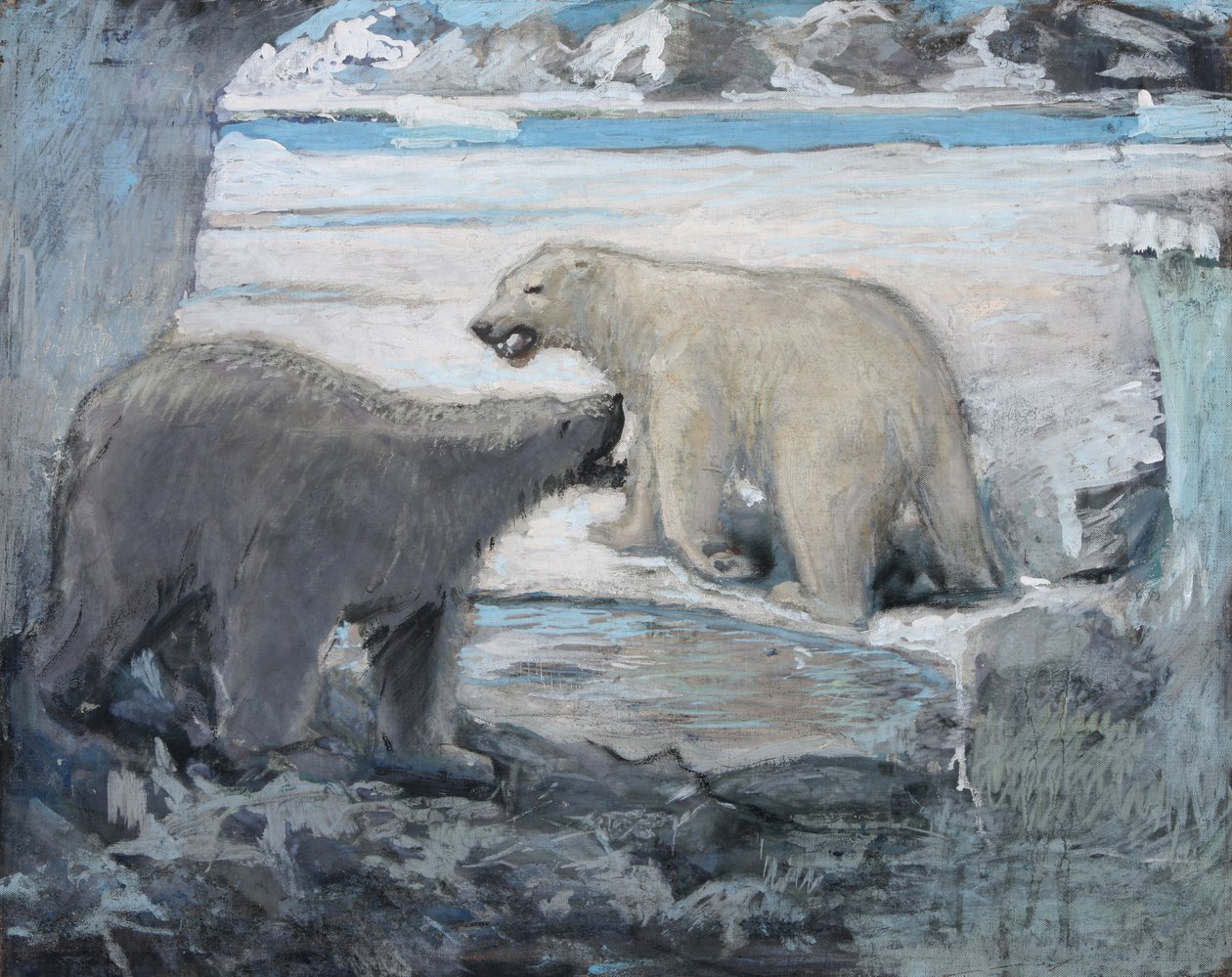 Bjørnenes frieri, Grønland (olje (?) på lerret) av William Walls