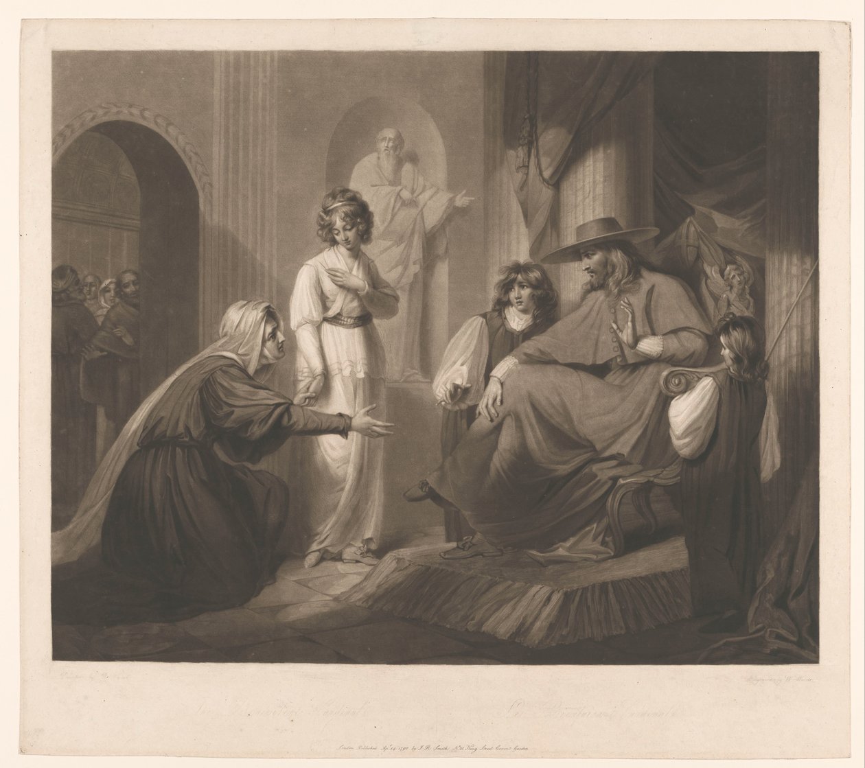 Publikum med en kardinal The Benevolent Cardinal / Le bienfaisant Cardinal (tittel på objekt) av William Ward
