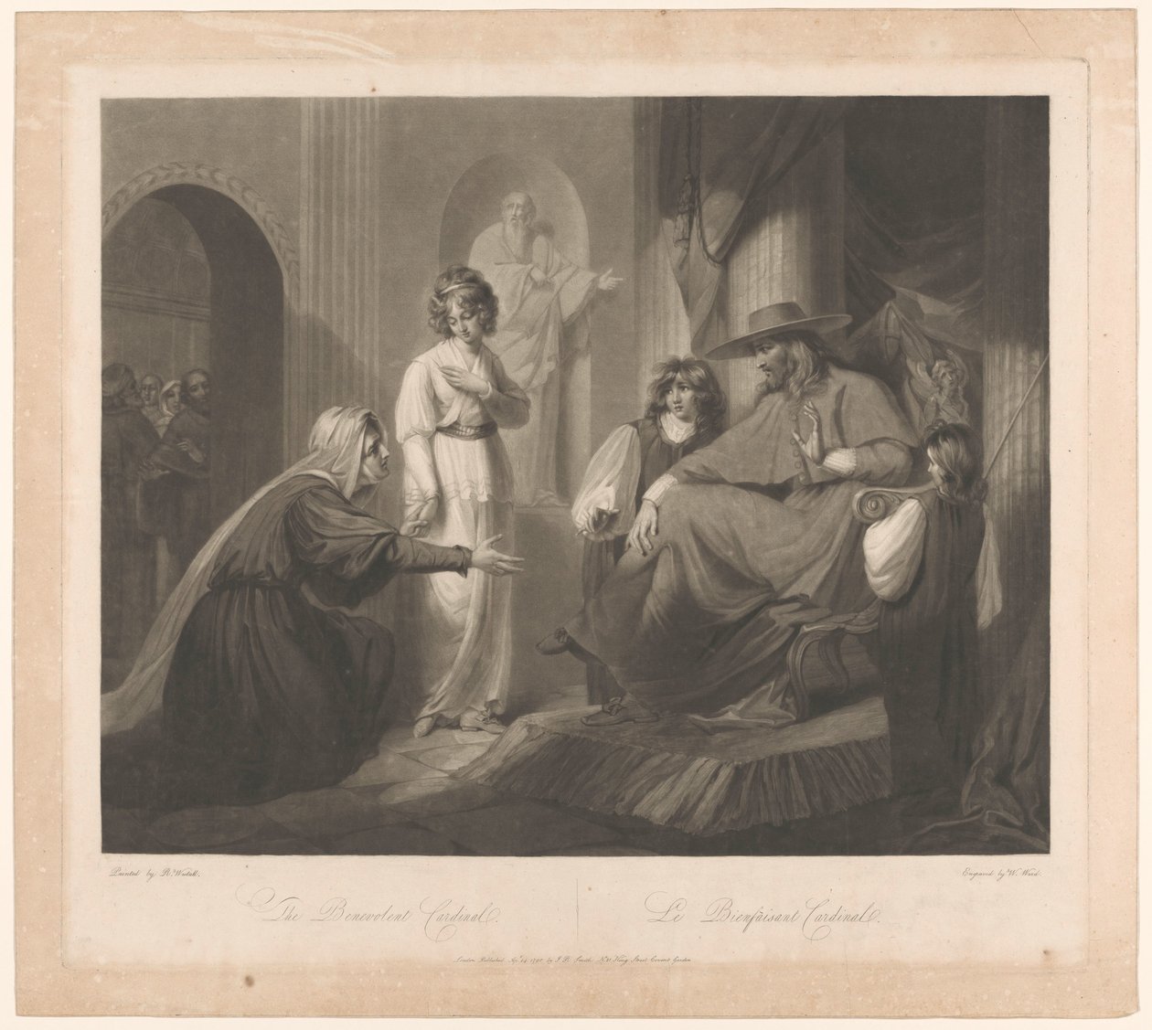 Publikum med en kardinal The Benevolent Cardinal / Le bienfaisant Cardinal (tittel på objekt) av William Ward