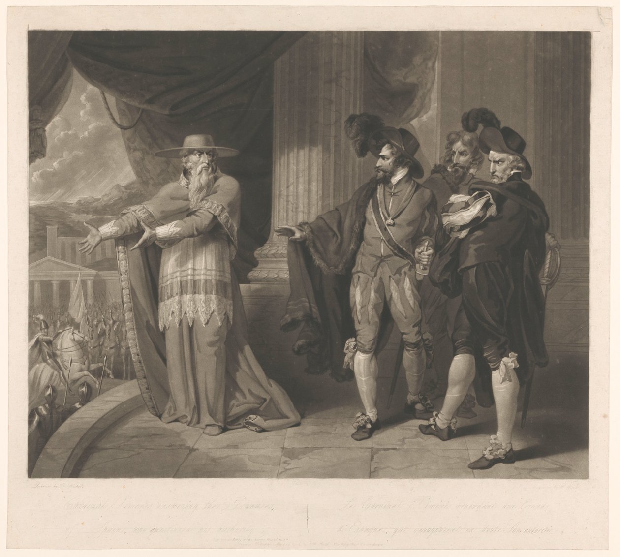 Kardinaal Francisco Jiménez de Cisneros en Spaanse edellieden Kardinal Ximenes svarte Grandees of Spain som stilte spørsmål ved hans autoritet av William Ward