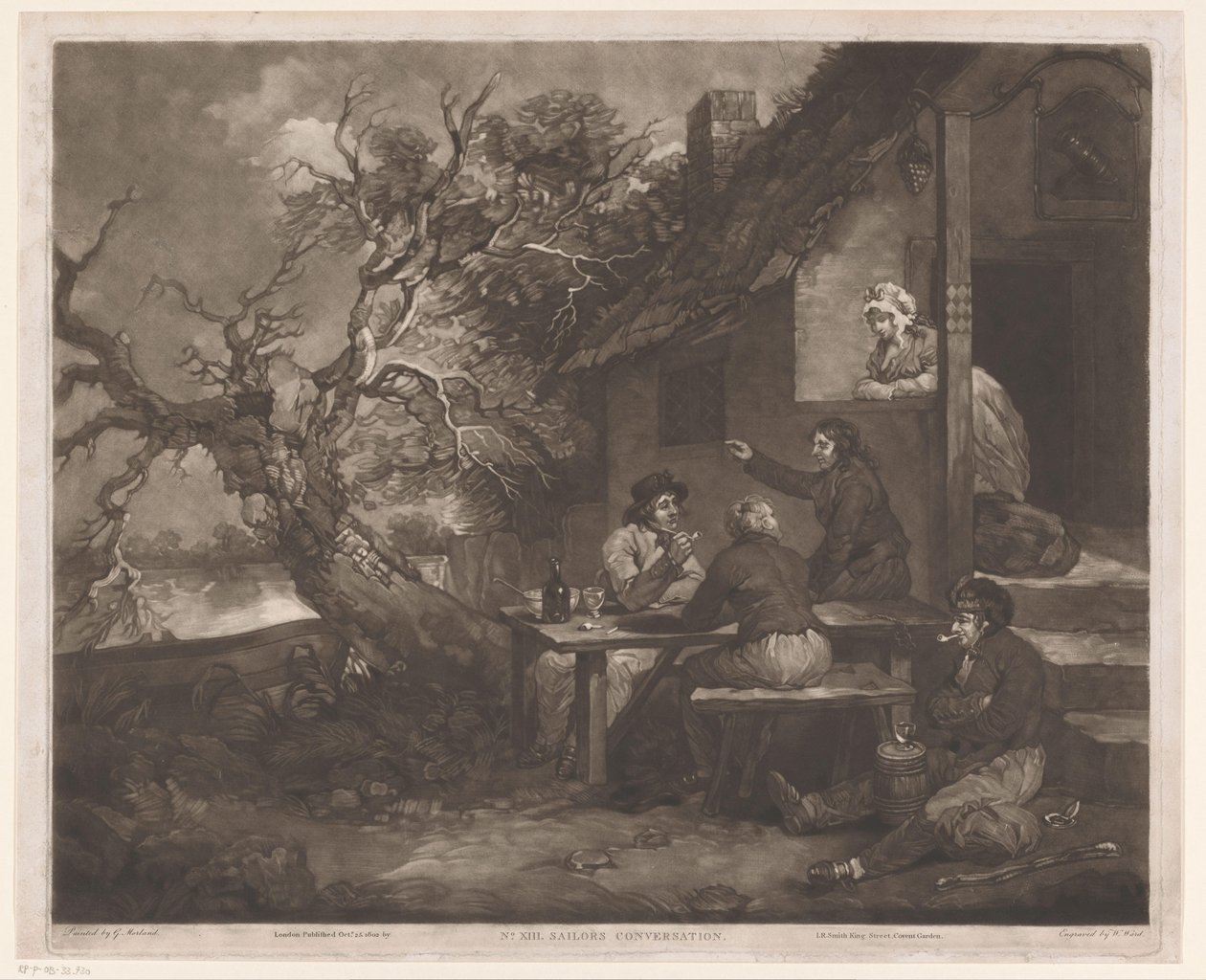 Menn som snakker på et vertshus Nei. XIII Sailors Conversation (tittel på objekt) av William Ward