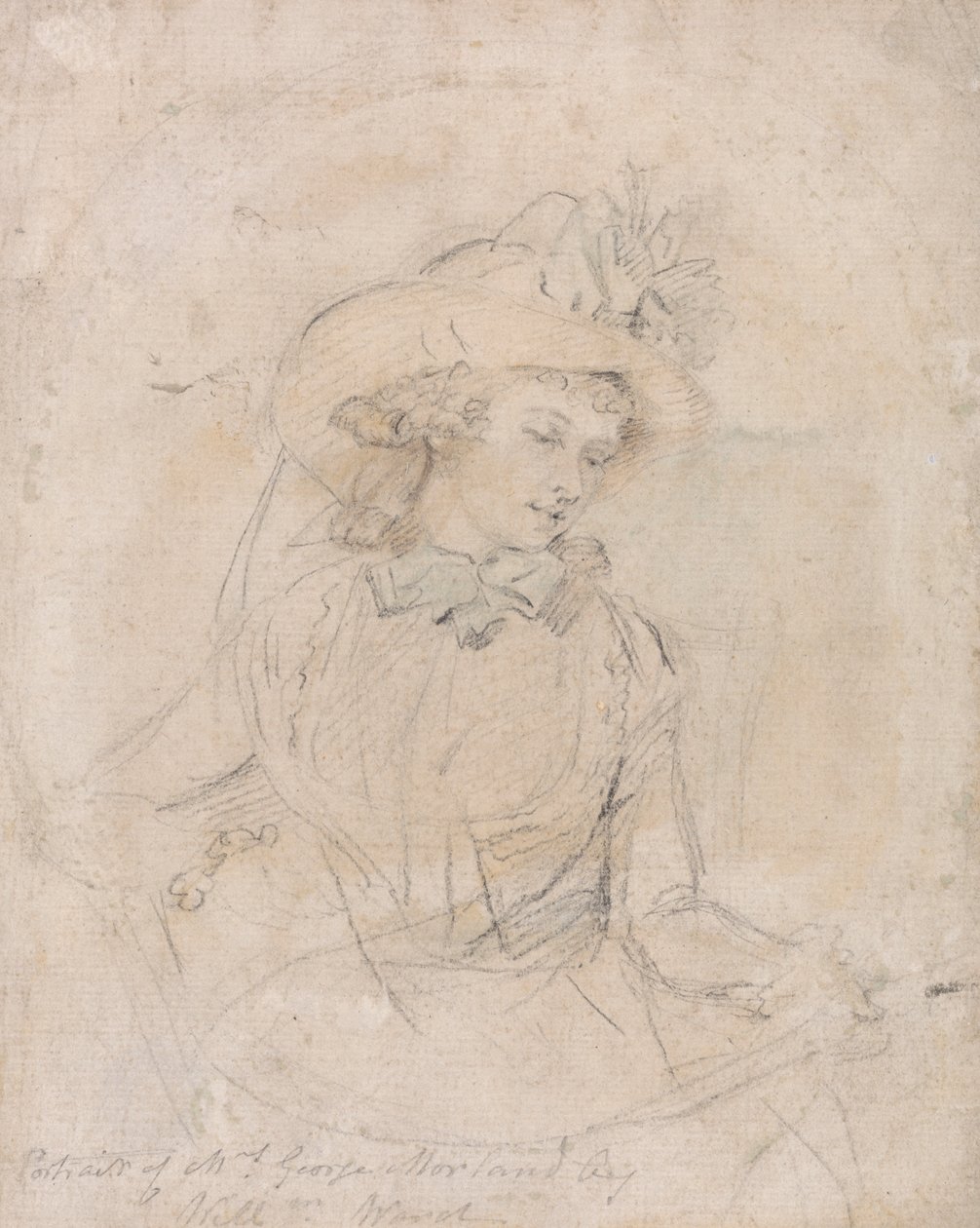 Portrettstudie av fru George Morland av William Ward