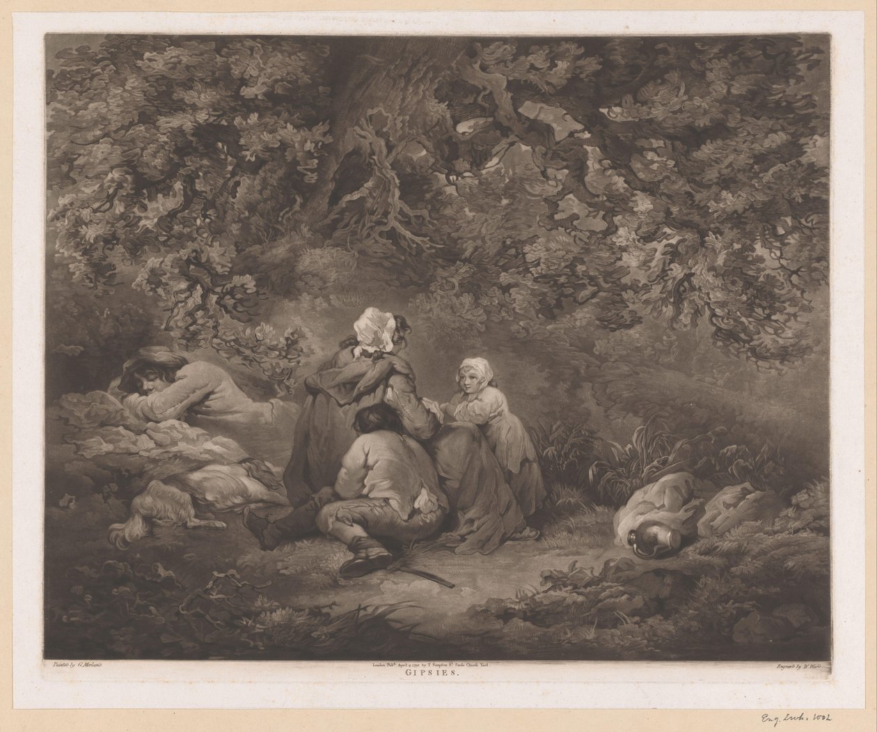 Hvilende familie i en skog Gips (tittel på objekt) av William Ward