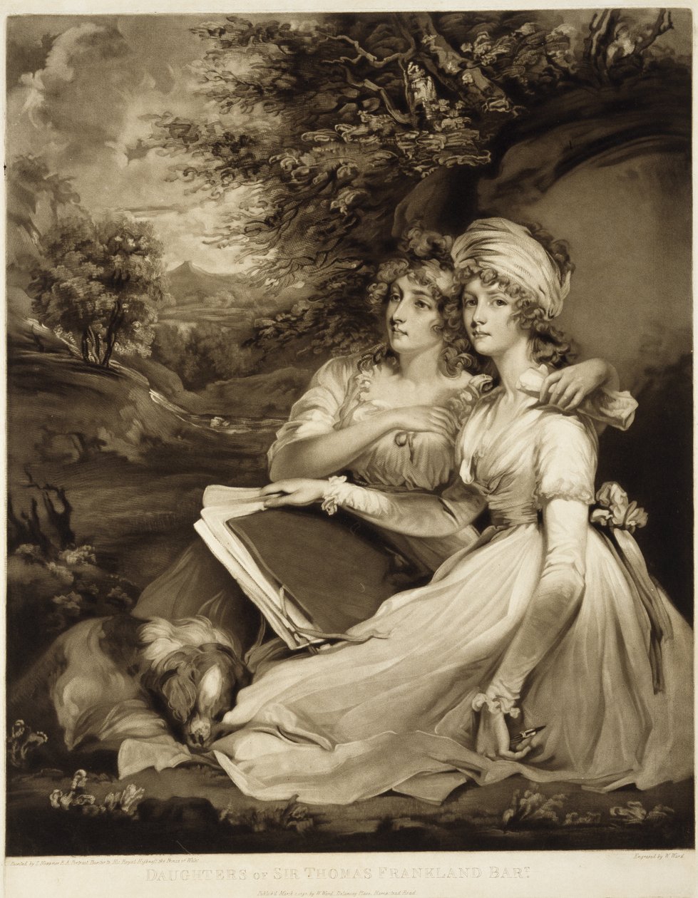 The Daughters of Sir Thomas Frankland, Baronet, 1797 (mezzotint i brunt blekk) av William Ward