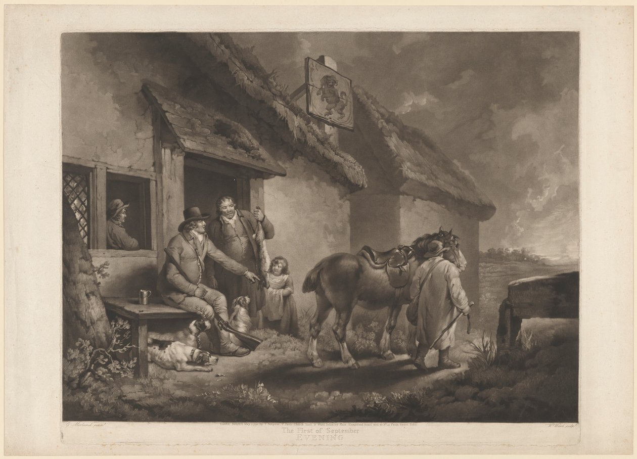 Første september, kveld av William Ward after George Morland