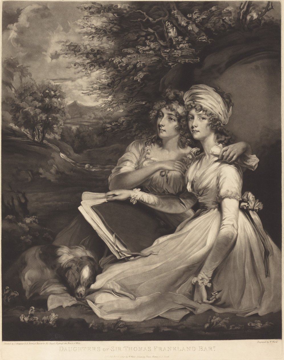 Døtrene til Sir Thomas Frankland Bart (The Sisters) av William Ward after John Hoppner