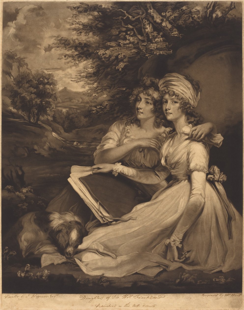 Døtrene til Sir Thomas Frankland av William Ward after John Hoppner