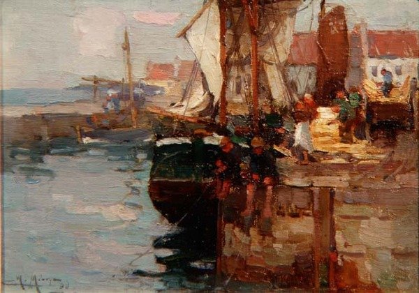 Fiske på kaikanten av William Watt Milne