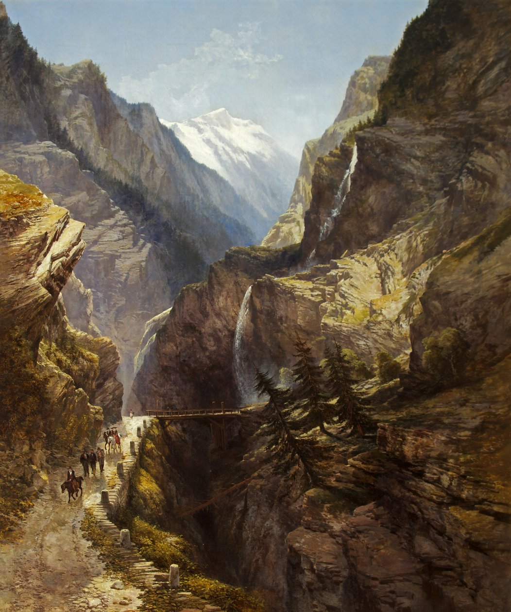 The Simplon Pass (olje på lerret) av William West