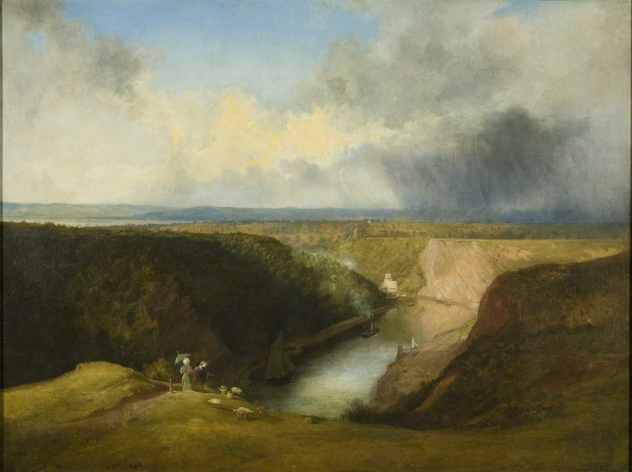 Utsikt over Avon Gorge fra Observatory Hill, ca. 1830 av William West