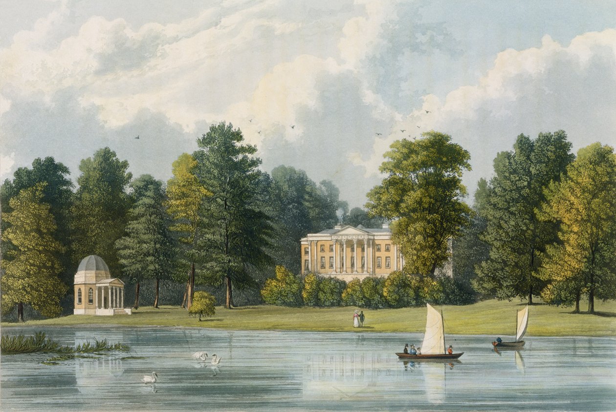 Hampton House, gravert av Richard Gilson Reeve (1803-89), utgitt 1828 av William Westall