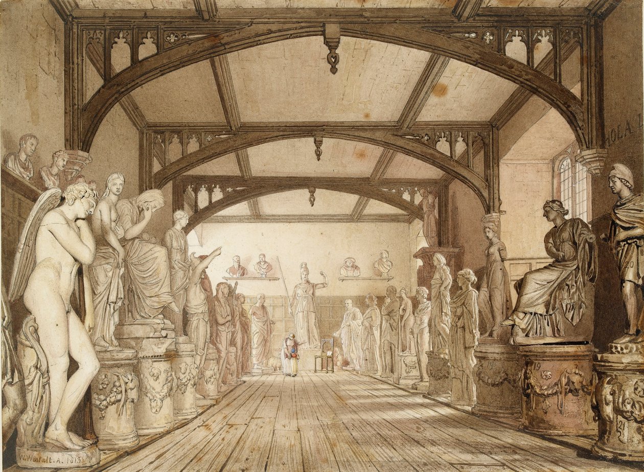 Skulpturgalleriet i Examination Schools, Oxford, 1813 av William Westall