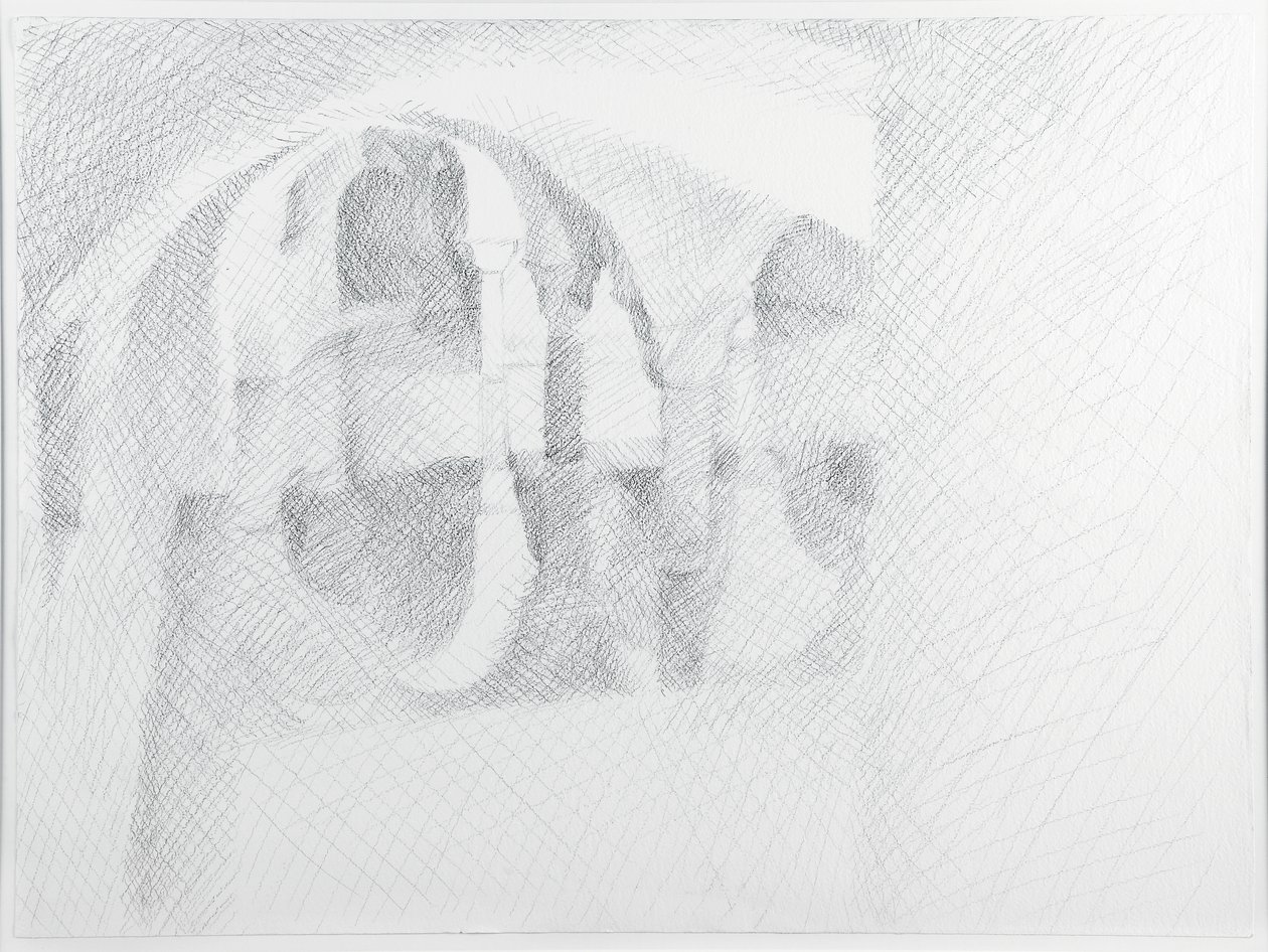 Flooded Crypt, San Zaccaria, Venezia, 2006 (blyant på papir) av William Wilkins