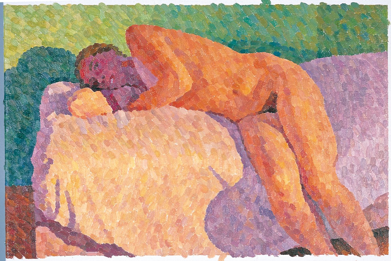 Naken med ansikt i skygge, 2000 (Olje på lerret) av William Wilkins