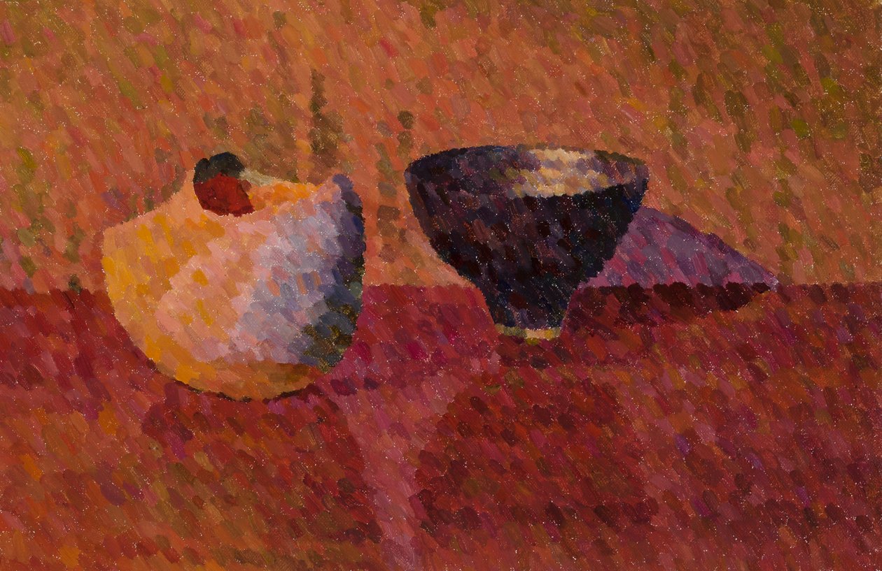 Still Life, Two Vessels, 2019 (olje på lerret) av William Wilkins