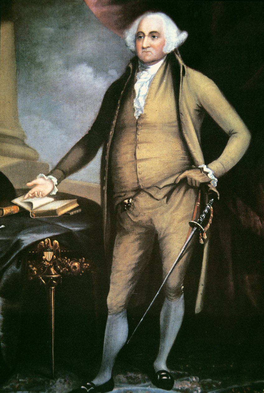 President John Adams (1735-1826) (litho-farge) av William Winstanley