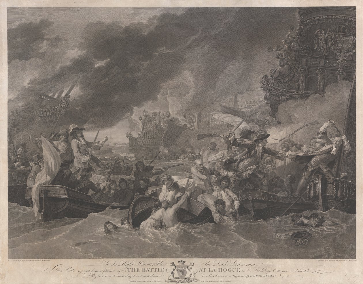 Slaget ved La Hogue av William Woollett
