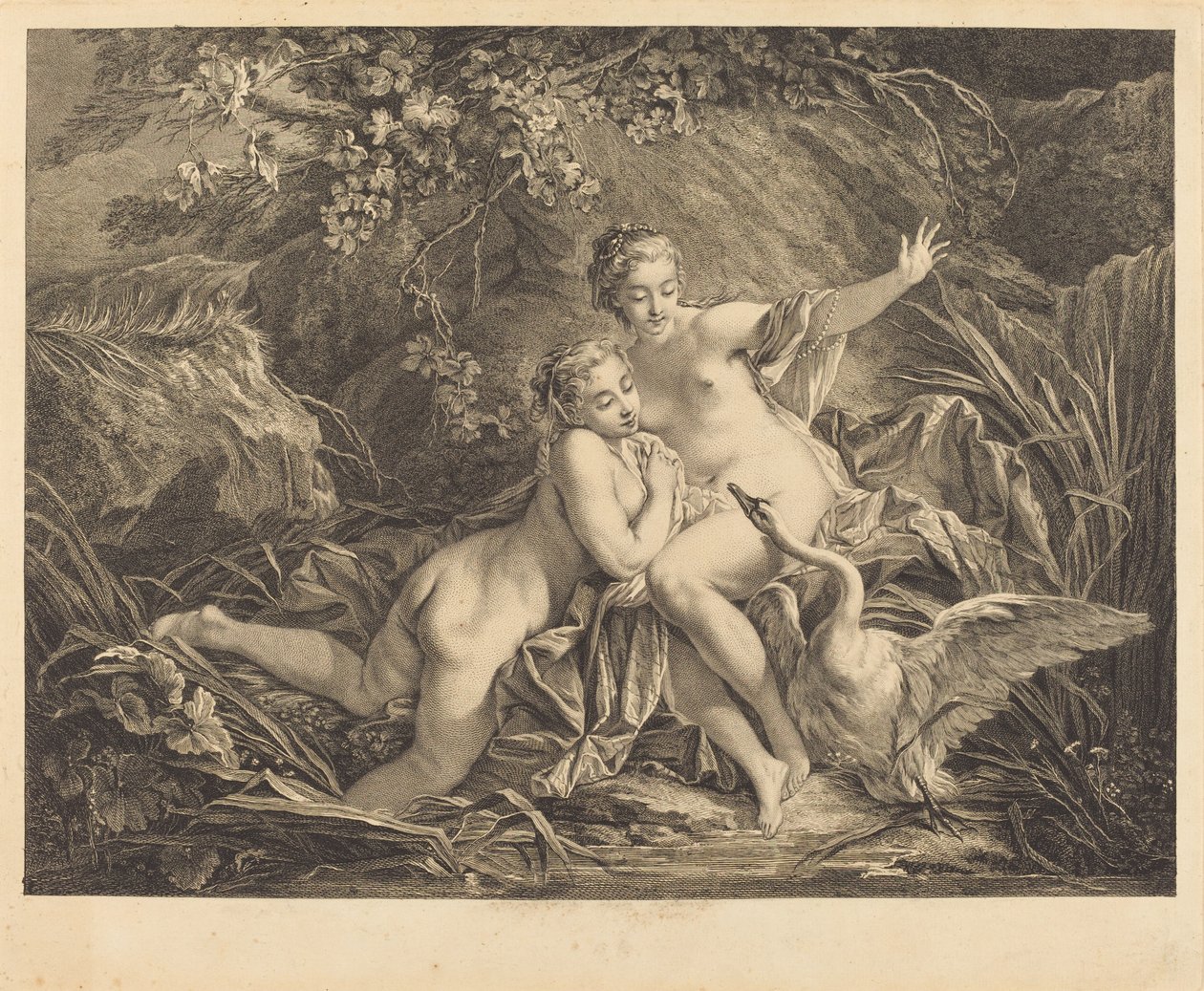 Jupiter og Leda av William Wynne Ryland after François Boucher