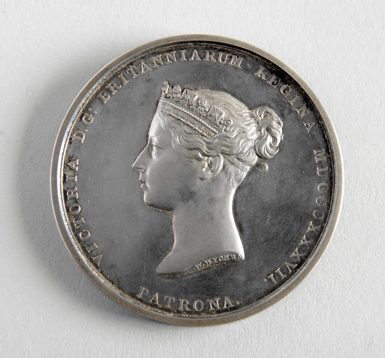 R.A. medalje tildelt George Frampton 10.12.1884 for den beste modellen av en figur (metall) av William Wyon