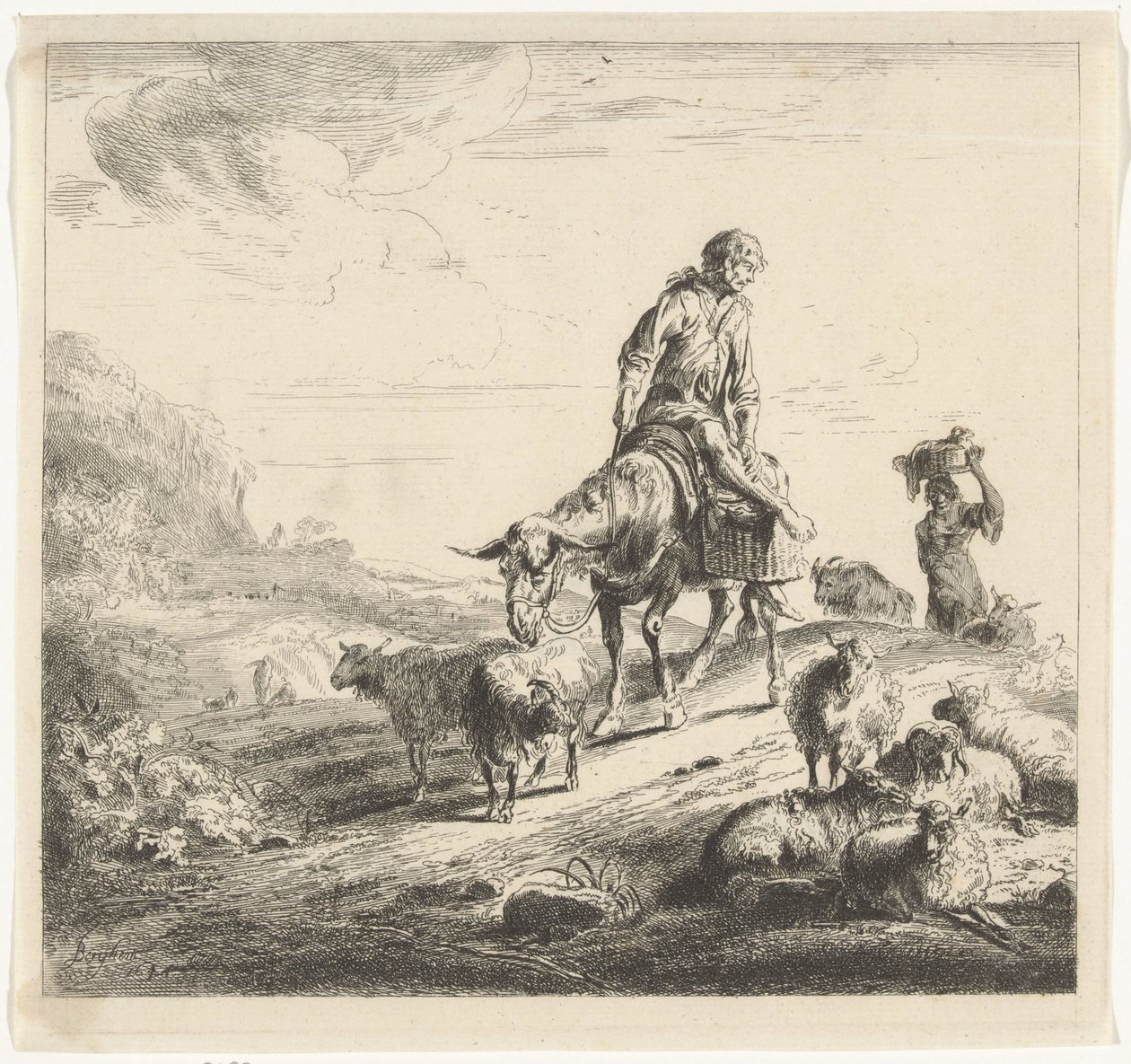 Mann på et esel av William Young Ottley